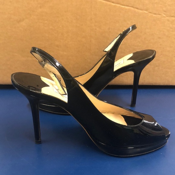 Jimmy Choo Shoes - Jimmy Choo Slingback Patent Leather  Heels, 34 1/2